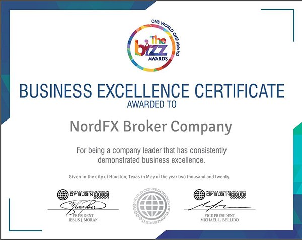 کنفدراسیون جهانی کسب و کار به ‌NordFX جایزه‌ی برتر کسب و کار را اهدا کرد1